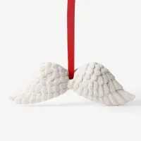 Decorațiune brad Crăciun din ceramică jesmonite – Aripi de înger - Default Title