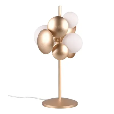 Veioză alb-auriu cu abajur din sticlă (înălțime 50 cm) Bubble – Trio Select