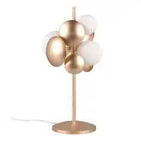 Veioză alb-auriu cu abajur din sticlă (înălțime 50 cm) Bubble – Trio Select