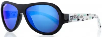 Ochelari de soare pentru copii Shadez - 7+, negri cu masinute