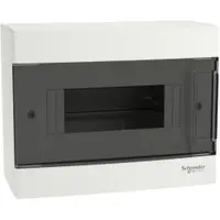 Tablou cu montaj aparent Easy9EU, 1x8 Module, usa fumurie, cu 2 blocuri terminale Schneider EZ9EUC108