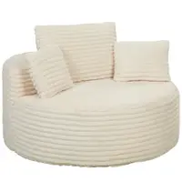 HOMCOM Fotoliu cu șezut adânc, fotoliu individual fără cadru fix, design integral din spumă, 4 perne, crem-alb | Aosom Romania