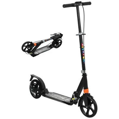 AIYAPLAY Trotinetă copii, trotinetă pliabilă cu 2 roți, ghidon cu 4 trepte de reglaj pe înălțime, 94 x 36 x 88-103 cm, negru | Aosom Romania