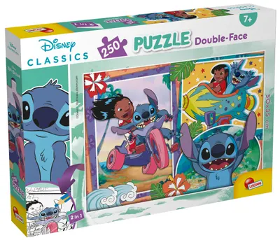 Puzzle cu două fețe Lisciani pentru colorare 250 piese - Lilo și Stitch