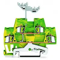 Double-deck terminal block; 4-conductor ground terminal block; internal commoning; for DIN-rail 35 x 15 and 35 x 7.5; 2.5 mm²; CAGE CLAMP®; 2,50 mm²; green-yellow