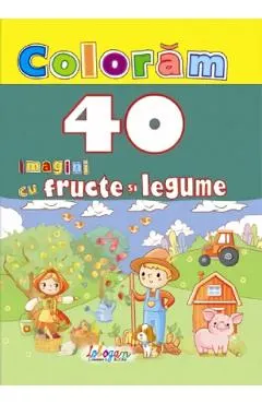 Coloram 40 de imagini cu fructe si legume