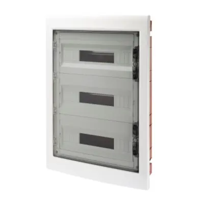 Tablou Electric - Panel With Window and Extractable Frame - Smoked Door - Terminal Block N 3x[(3x16)+(17x10)] E 3x[(3x16)+(17x10)]-(18x3) 54m-Ip40