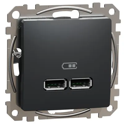Priza incarcare USB A+A 2.1A, Schneider,SDD114401, Sedna Design, antracit