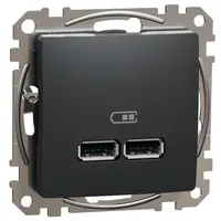 Priza incarcare USB A+A 2.1A, Schneider,SDD114401, Sedna Design, antracit