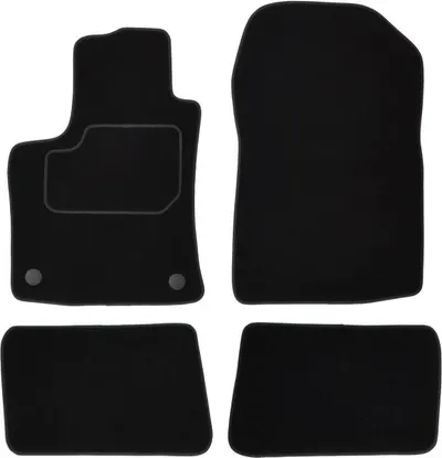 Covor podea MAMMOOTH Velours, 4 buc., fata spate, set, culoare neagra, potrivit RENAULT TWINGO II 03.07-, Saloon