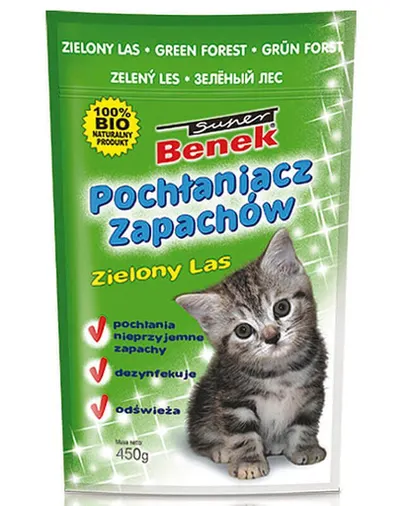 Benek Dezinfectant / absorbant mirosuri pădure verde 450 g