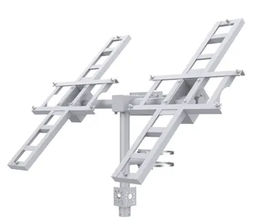Suport dublu pentru panouri solare 2x VIGI 90W, din otel galvanizat, unghi de reglare manual: 5°~55°, stalp compatibil: Ø80-160