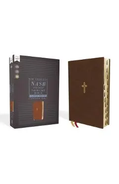 Nasb, Thinline Bible, Large Print, Leathersoft, Brown, Red Letter Edition, 1995 Text, Thumb Indexed, Comfort Print