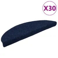 vidaXL Covorașe autoadezive pentru scări, 30 buc., 56x17x3 cm, semirotunde, bleumarin