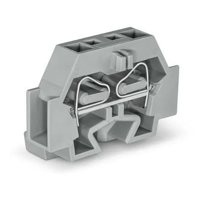 2-conductor terminal block; without push-buttons; with fixing flange; for screw or similar mounting types; Fixing hole 3.2 mm Ø; 4 mm²; CAGE CLAMP®; 4,00 mm²; gray