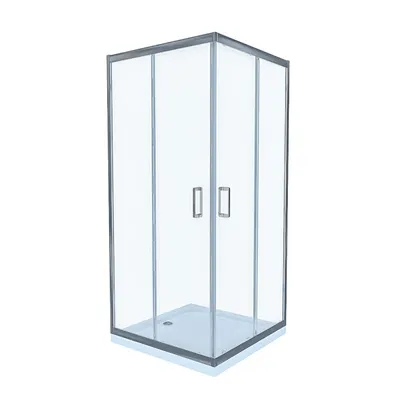 Cabina de dus simpla Celesta Titan patrata sticla transparenta 6 mm 80 x 80 x 190 cm profil crom