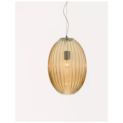 Lampa suspendata HECTOR Crom Metal Champagne Sticla LED E27 1x12 Wat 230 Volt IP20 Fara bec