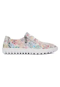 Pantofi dama - multicolor - piele naturala - fermoar -
