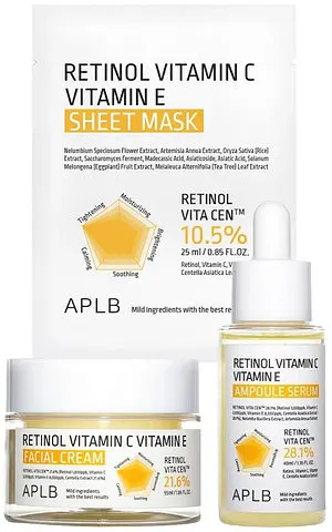 APLB Set Retinol Vitamin C Vitamin E, 3 piese