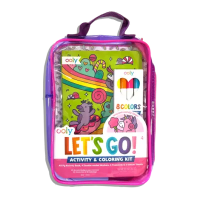 Kit portabil de activitati si colorat - Unicorni - Let s Go! Unicorn Candy Town