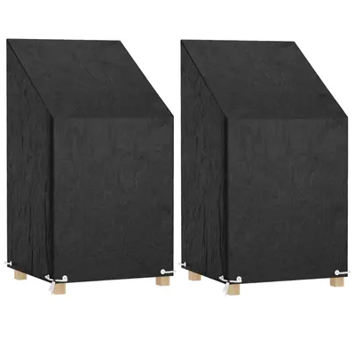 vidaXL Huse scaun grădină 2 buc, 8 ocheți 65x65x80/120 cm polietilenă