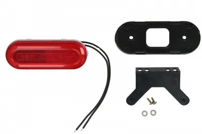 Lumini clarificare stanga dreapta, rosu, LED, inaltime 49mm; latime 124mm; adancime 20mm, in relief, lungime cablu 220mm, cu cuier, 12 24V (tip: neon)