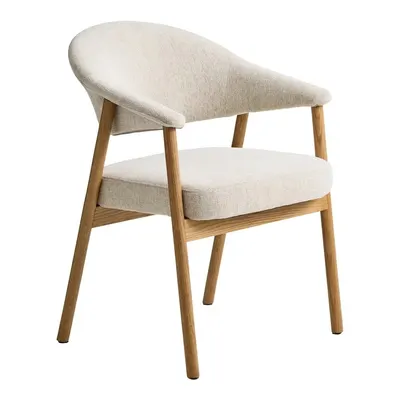 Set de scaune de sufragerie crem cu cotiere 2 buc. din lemn de stejar Elk – Unique Furniture