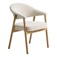 Set de scaune de sufragerie crem cu cotiere 2 buc. din lemn de stejar Elk – Unique Furniture