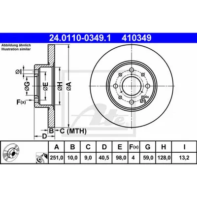 Disc frana ATE 24.0110-0349.1