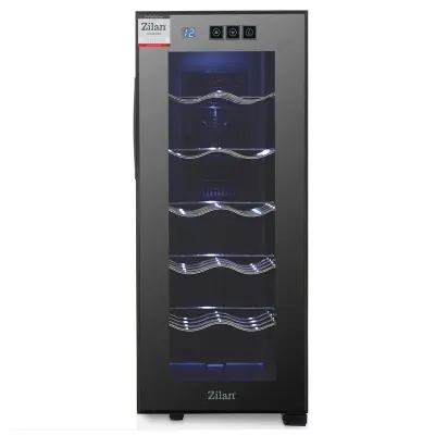 Răcitor de vin, 12 sticle, 33L, touch control, negru ZILAN / ZLN4682 Engros