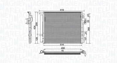 Radiator AC condensator cu uscator potrivit KIA SORENTO II 2.0D 2.2D 11.09-12.15