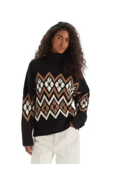 Pulover dama ERJSW03673 - Negru