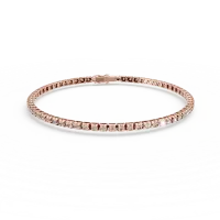 Bratara tennis din aur roz cu diamante maro de 1.5ct