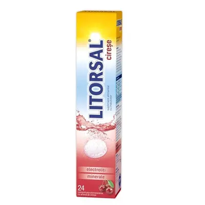 Litorsal Electroliti cu aroma de cirese, Zdrovit | 24 comprimate efervescente