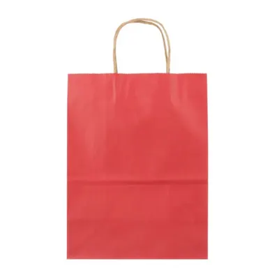 Pungi din Hartie cu Manere, Rosu, Interior Natur, 32 x 12 x 41 cm, 100 Bucati