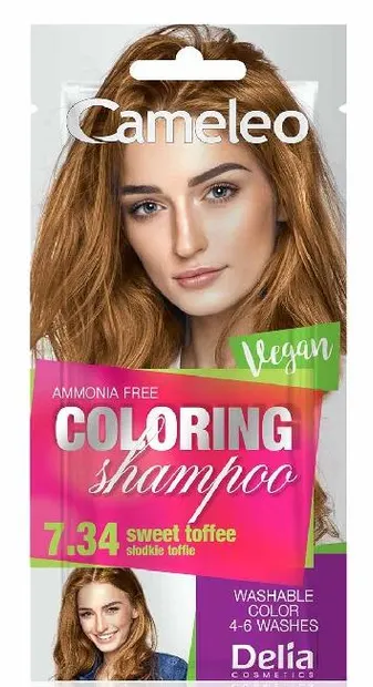 Delia Cameleo Șampon colorant la plic , 7.34 Sweet Toffee, 40 ml