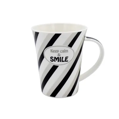 Cană din porțelan personalizată cu mesaj "Keep calm and SMILE"
