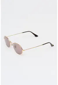 Ochelari de soare ovali unisex - Auriu/Maro camel