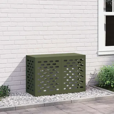 vidaXL Husă pentru aer condiționat Verde măsliniu 90 x 40 x 60 cm Oțel
