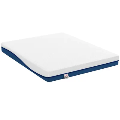 HOMCOM Saltea 160x200 cm, saltea 2 persoane, spumă cu memorie infuzată cu ceai verde, husă detașabilă lavabilă, fermitate medie | Aosom Romania