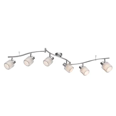 Lustra 6xe14 Aaby Crom/sticla Alba
