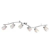 Lustra 6xe14 Aaby Crom/sticla Alba