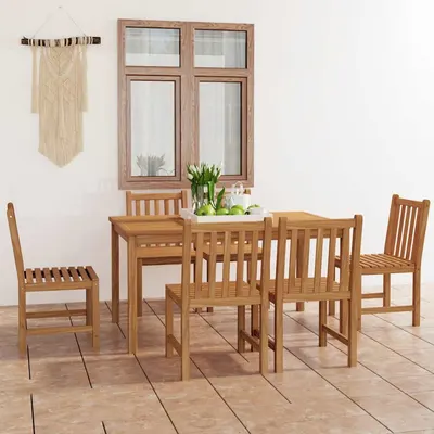 vidaXL Set de mobilier de grădină cu 7 piese, 150x90 cm, lemn masiv de tec