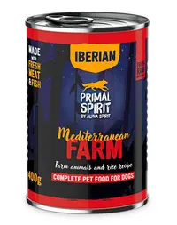 PRIMAL SPIRIT Iberian Mediterranean Farm conservă câini 400 g