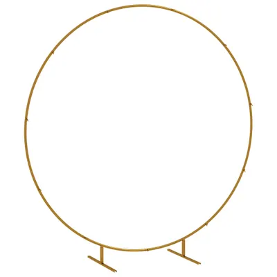 Outsunny Arc de Grădină din Oțel Auriu – Arc Decorativ Rotund pentru Baloane, Plante Cățărătoare, Flori – Pentru Nunți, Aniversări, Ceremonii – 2,24 m | Aosom Romania