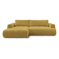 Colțar galben muștar extensibil/cu spațiu de depozitare (cu colț pe partea stângă/cu șezlong) Fuji – Bobochic Paris
