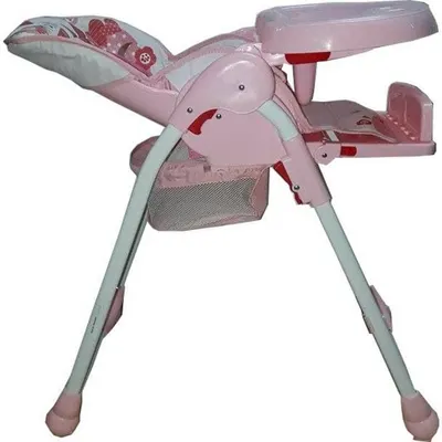 Scaun de masa pentru copii Baby Care Roz reglabil in 3 trepte, pliabil, centura de siguranta, sezut confortabil, masuta detasabila