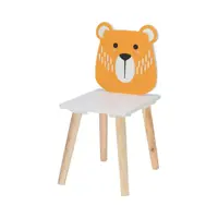 Scăunel pentru copii, din lemn, model cu leuț, 49,5x23,5x29 cm