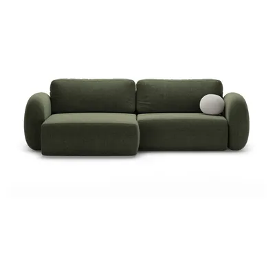 Colțar verde extensibil/cu spațiu de depozitare cu tapițerie din chenille Tonale – Cosmopolitan Design