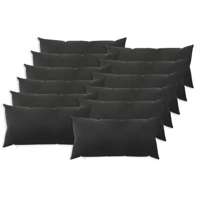 vidaXL Husă pentru pernă 12 pcs HEERLEN Negru 40 x 80 cm Catifea